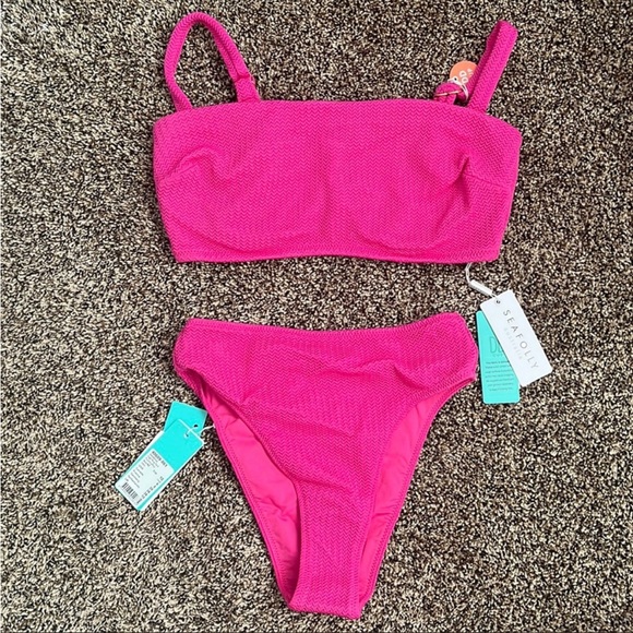 Seafolly Revolve Seadive Fuschia Textured Bikini NWT